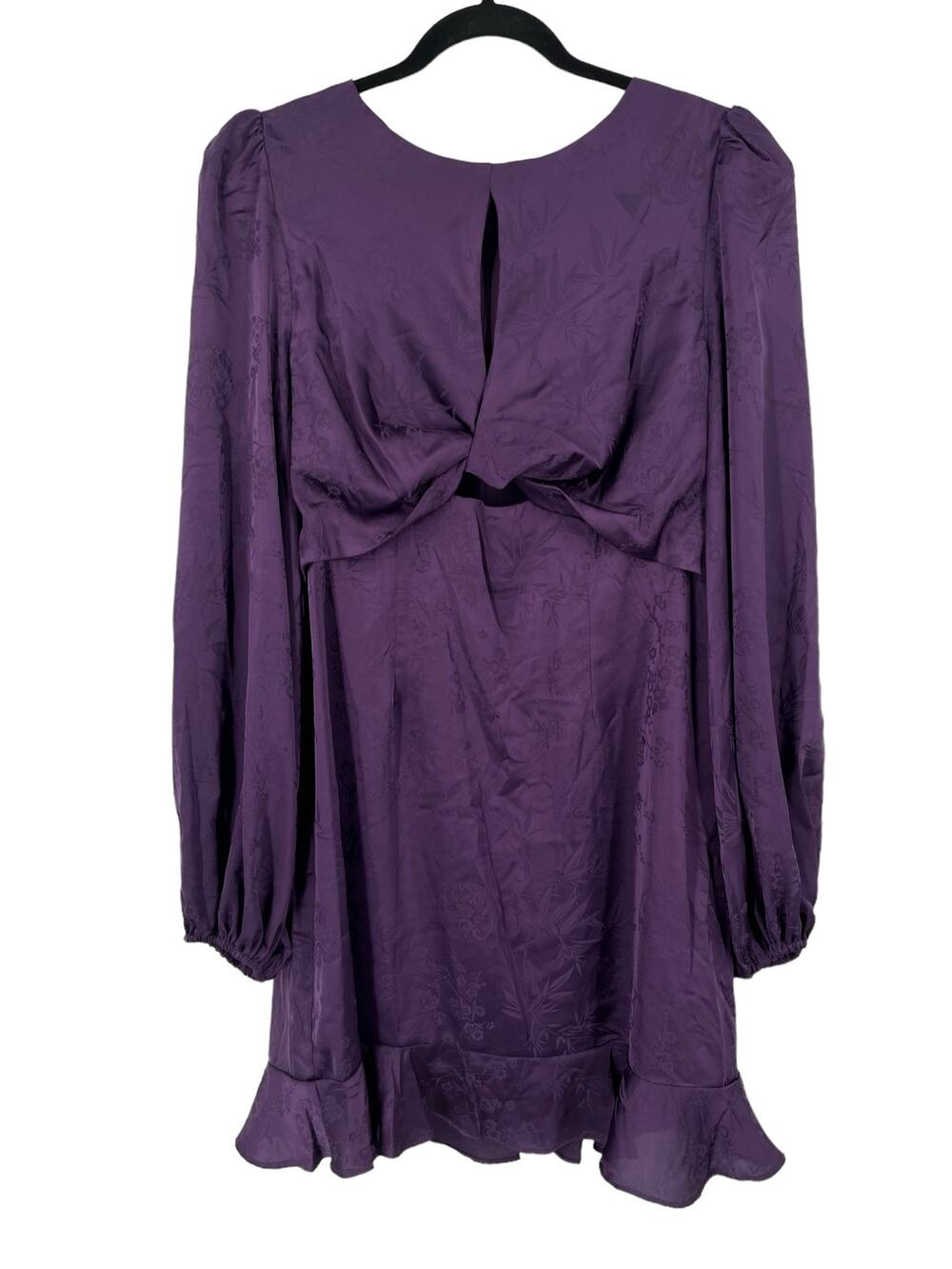 Astr the Label front twist long sleeve purple X-Large XL